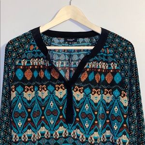 NWT—Tolani—100% Silk Abstract Print Tunic—Sz XL